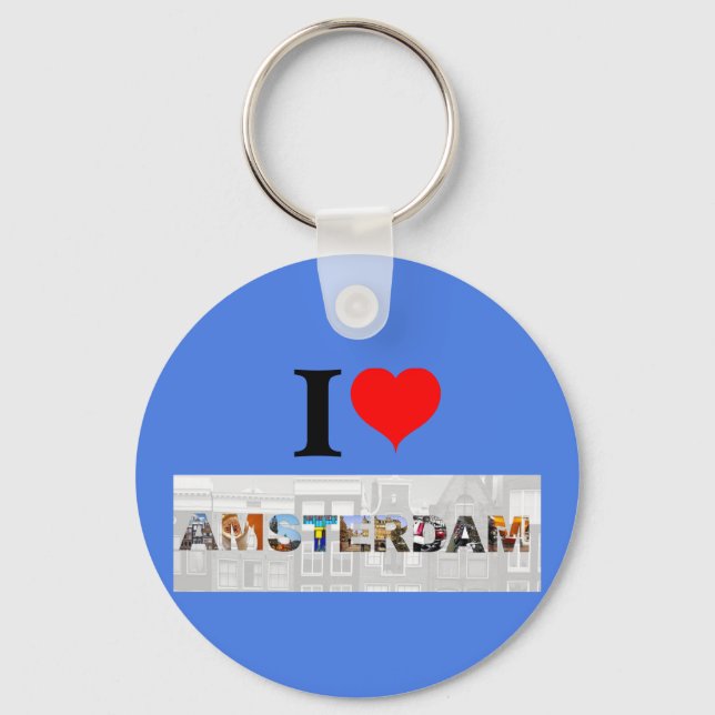 I Liebe Amsterdam Niederlande Herzreisen Fotos Schlüsselanhänger (Vorderseite)