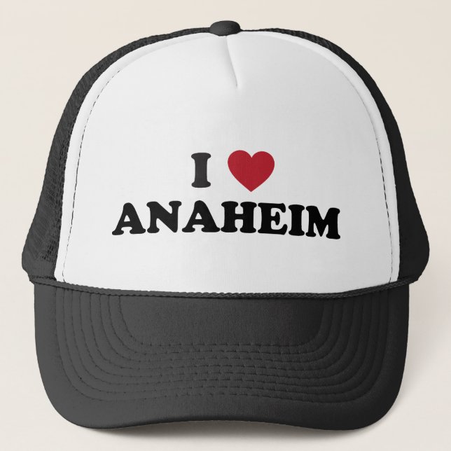 I Liebe Anaheim Kalifornien Truckerkappe (Vorderseite)