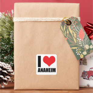 I Liebe Anaheim Quadratischer Aufkleber