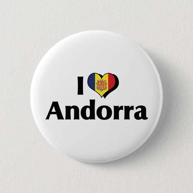 I Liebe Andorra Flag Button (Vorderseite)