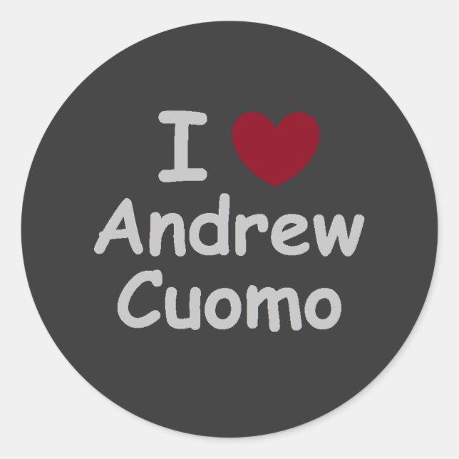 I Liebe Andrew Cuomo Runder Aufkleber (Vorderseite)