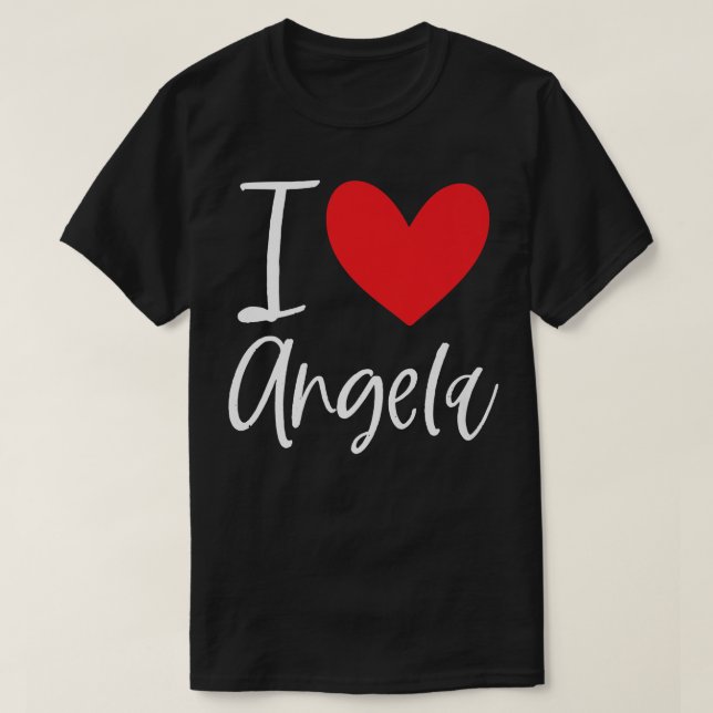 I Liebe Angela Name Personalisiert Girl Beste Freu T-Shirt (Design vorne)
