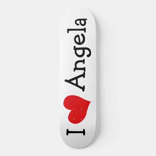 I Liebe Angela Skateboard (Vorderseite)