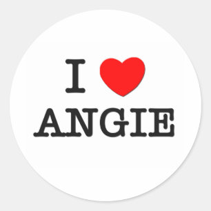I Liebe Angie Runder Aufkleber