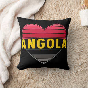 I Liebe Angola, angolanisches Herz in Flaggenfarbe Kissen
