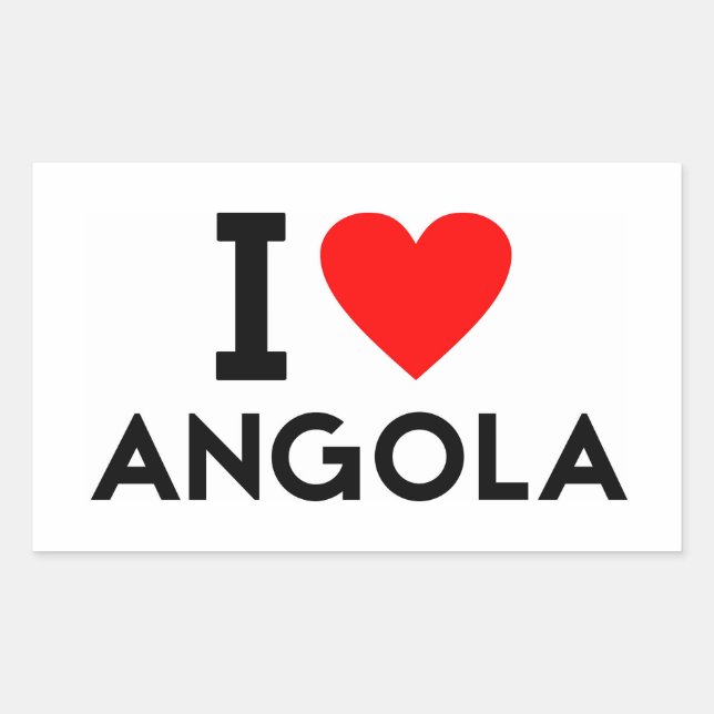 i Liebe Angola Nationalsymbol Rechteckiger Aufkleber (Vorderseite)