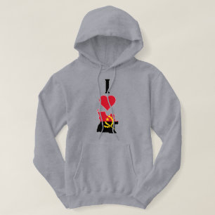 I Liebe Angola Vertikal I Herzangola Länderflagge Hoodie