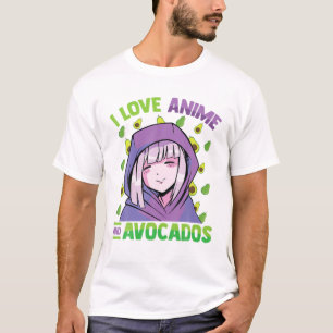 I Liebe Anime and Avocados - Kawaii Blushing Otaku T-Shirt