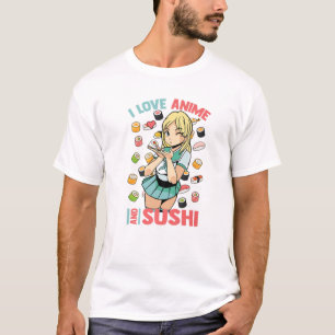 I Liebe Anime and Sushi - Niedlich Kawaii - Manga  T-Shirt