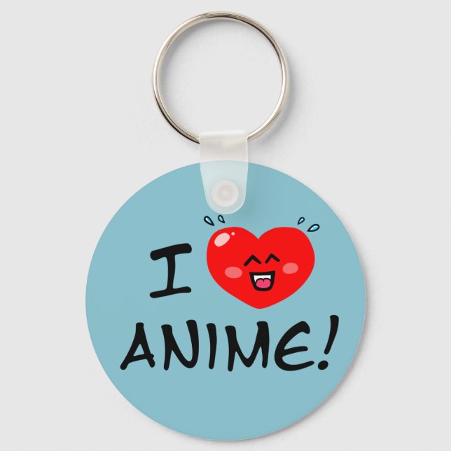 I Liebe Anime Schlüsselanhänger (Vorderseite)