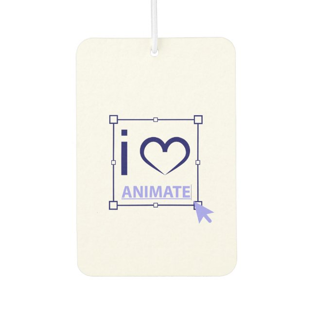 I Liebe animieren Autolufterfrischer (Vorderseite)