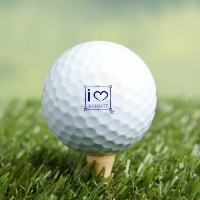I Liebe animieren Golfball (Insitu T-Shirt)