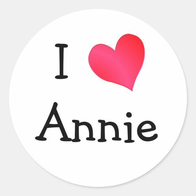 I Liebe Annie Runder Aufkleber (Vorderseite)
