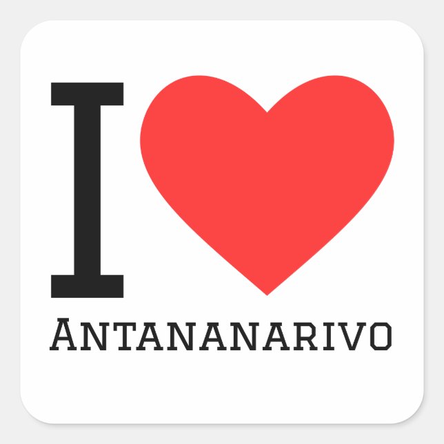 I Liebe Antanarivo Quadratischer Aufkleber (Vorderseite)