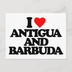 I LIEBE ANTIGUA UND BARBUDA POSTKARTE