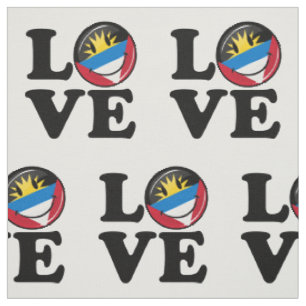 I Liebe Antigua und lächelnde Flagge Barbuda Stoff