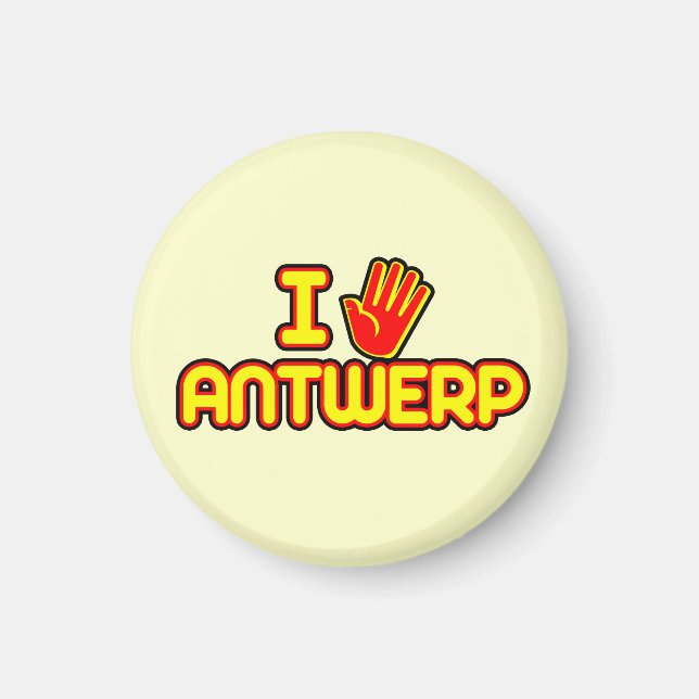I Liebe Antwerpen (Hand) Magnet (Vorne)