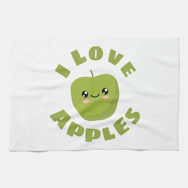 I Liebe Äpfel Geschirrtuch (Horizontal)