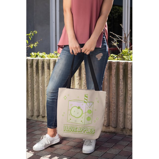 I Liebe Äpfel - Kawaii Juice Box Design Tragetasche (Von Creator hochgeladen)