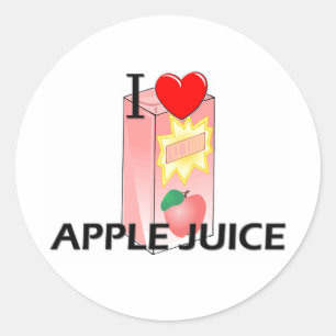 I Liebe Apfelsaft Runder Aufkleber