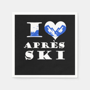 I Liebe Apres Ski Skifahren Schnee Wintersportgesc Serviette
