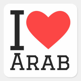 I Liebe Arab Quadratischer Aufkleber
