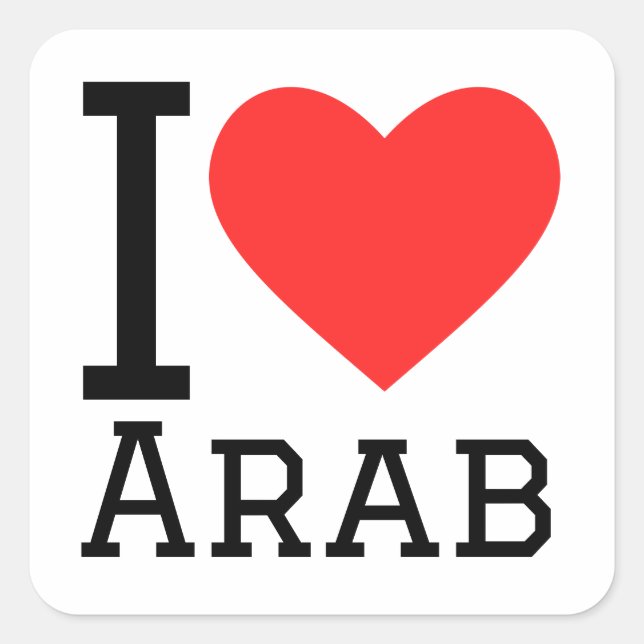 I Liebe Arab Quadratischer Aufkleber (Vorderseite)