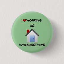 I Liebe Arbeiten am Zuhause Button Lt Green Backgr