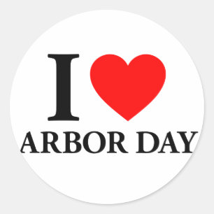 I Liebe Arbour Day Runder Aufkleber