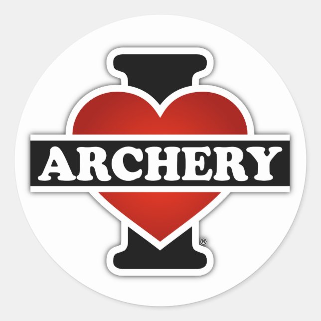 I Liebe Archery Runder Aufkleber (Vorderseite)