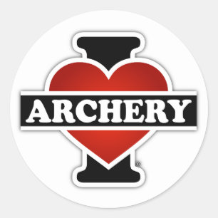 I Liebe Archery Runder Aufkleber