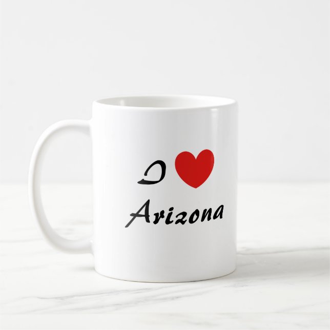 I Liebe Arizona Herztypografie Kaffeezubereitung T Kaffeetasse (Links)