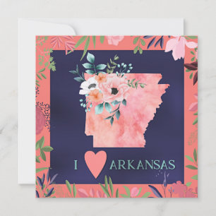 I Liebe Arkansas, Blumenwasserfarbe,