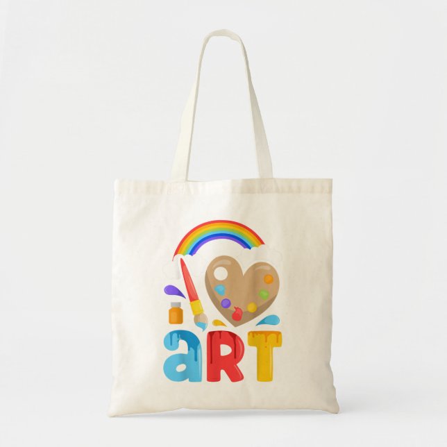 I Liebe Art Artist Maler farbenfrohe Malgeschenke Tragetasche (Vorne)