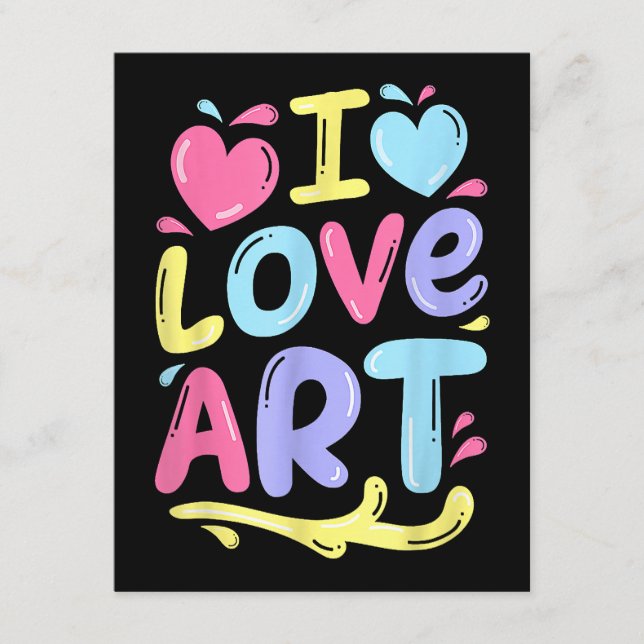 I Liebe Art, Artist Painter Colorful Painting Gift Begleitkarte (Vorderseite)