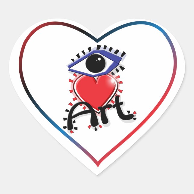 I LIEBE ART Herz-Aufkleber (Vorderseite)
