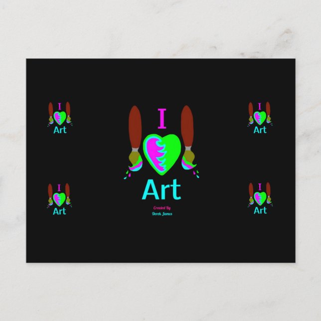 I Liebe Art Postcard Postkarte (Vorderseite)
