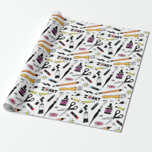 I Liebe Art Supplies Pattern Geschenkpapier