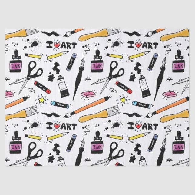 I Liebe Art Supplies Pattern Seidenpapier (Vorderseite)