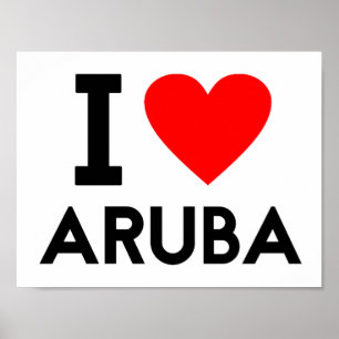 i Liebe Aruba Land Herzenssymbol Poster