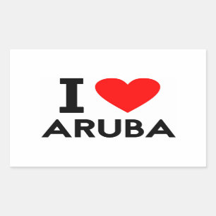 i Liebe Aruba Land Herzenssymbol Rechteckiger Aufkleber