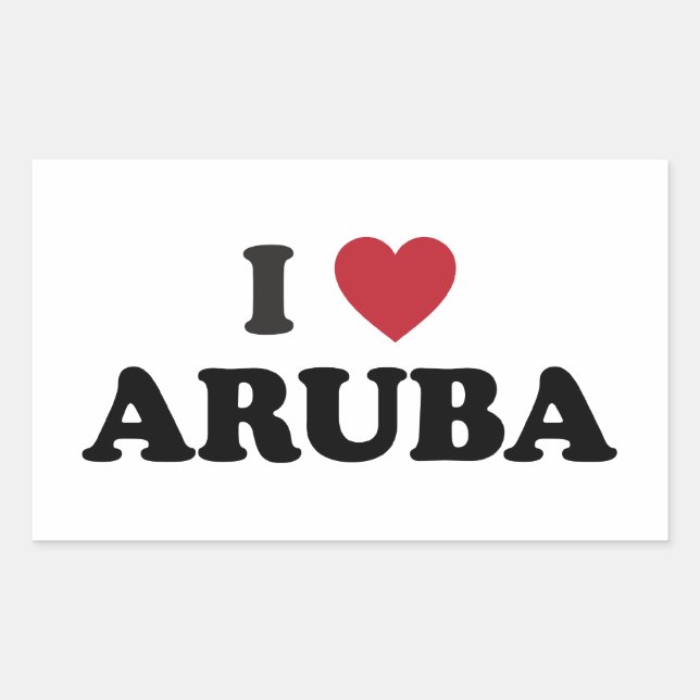 I Liebe Aruba Rechteckiger Aufkleber (Vorderseite)
