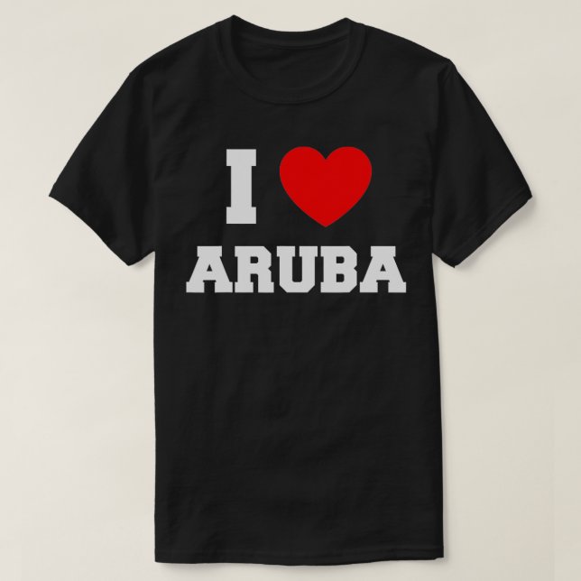 I Liebe Aruba T-Shirt (Design vorne)