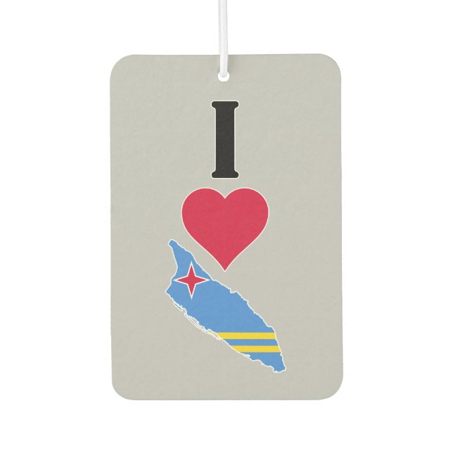 I Liebe Aruba Vertikal I Herz Aruba Flag Karte Autolufterfrischer (Vorderseite)