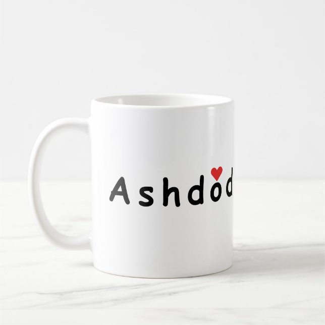 I Liebe Ashdod Israel Kaffeetasse (Links)