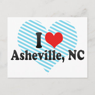 I Liebe Asheville, NC Postkarte