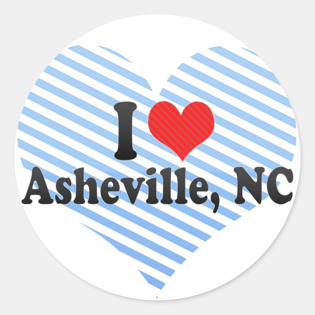I Liebe Asheville, NC Runder Aufkleber (Vorderseite)