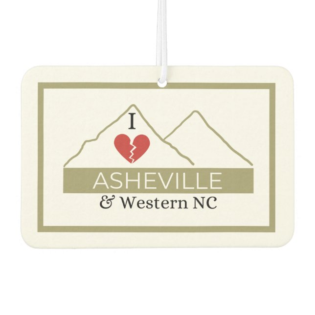 I Liebe Asheville & Western NC Air Freshener Autolufterfrischer (Vorderseite)
