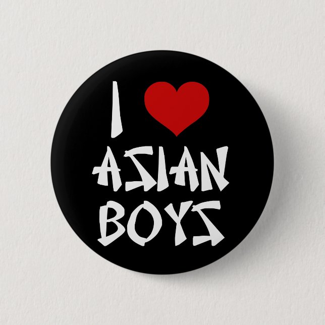 I Liebe Asiatische Jungen Button (Vorderseite)