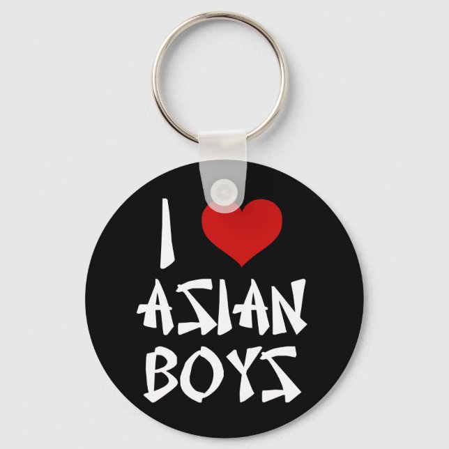 I Liebe Asiatische Jungen Schlüsselanhänger (Vorderseite)